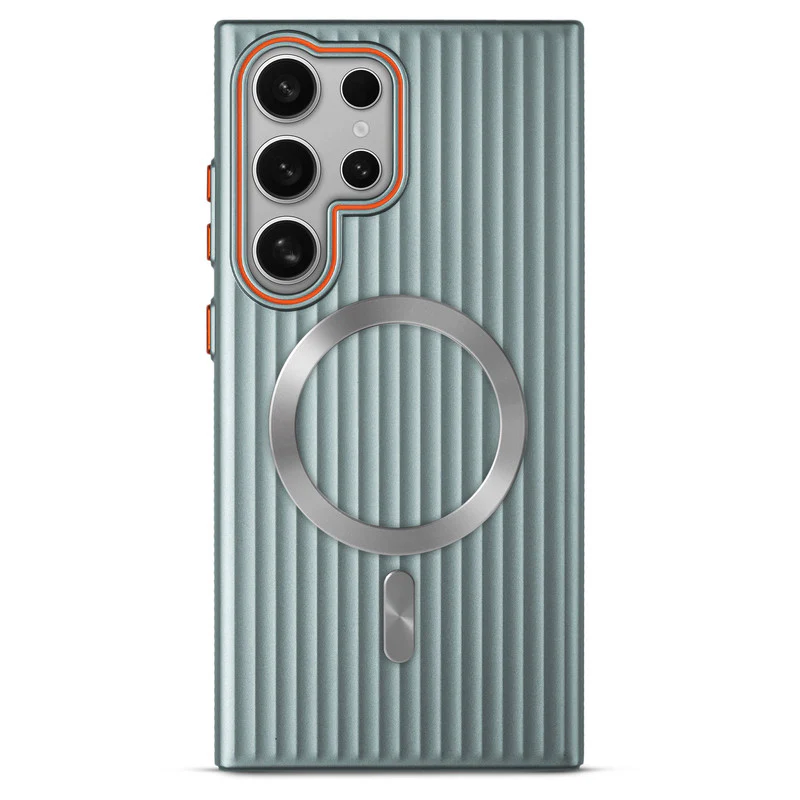 Titanium Grid Armor Hard Back Case For Samsung S25 Ultra 5G, With Wireless Charging Support Compatible - Image 6