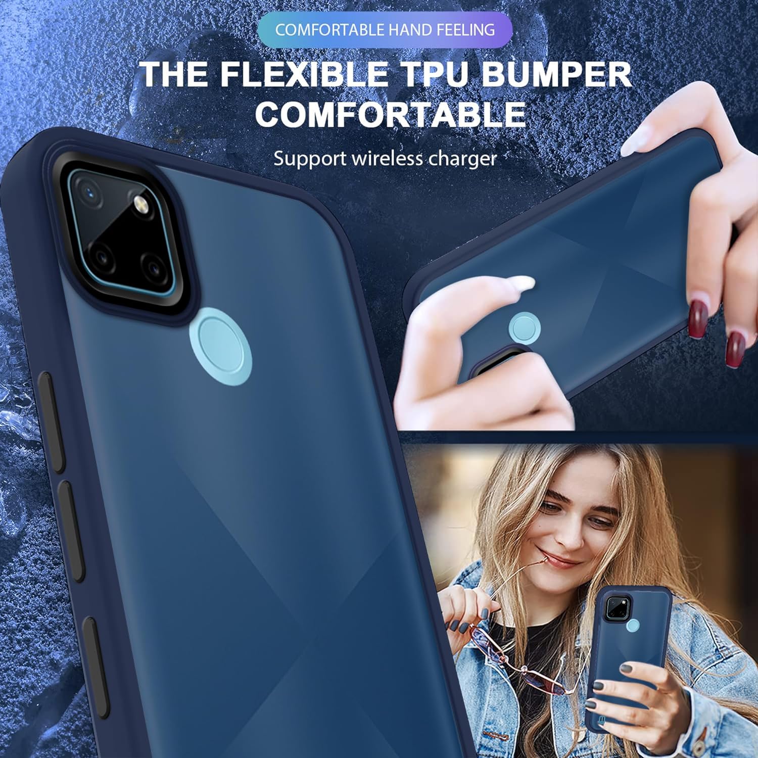 Translucent Matte Back Case Cover for Realme C21y | Realme C25y | Anti-Slip Back | Smooth Sides Soft -Black - Image 22