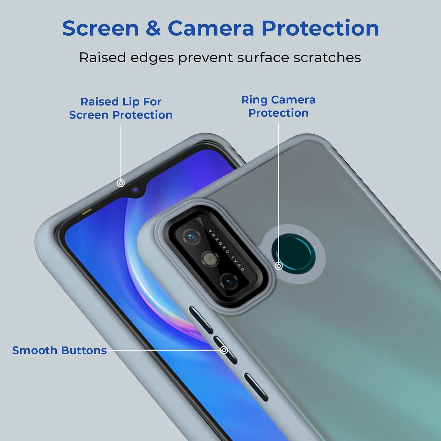 Translucent Matte Back Case Cover for Tecno Spark Go 2020 | Tecno Spark 6 Go | Anti-Slip Back | Smooth Sides Soft -Black - Image 11