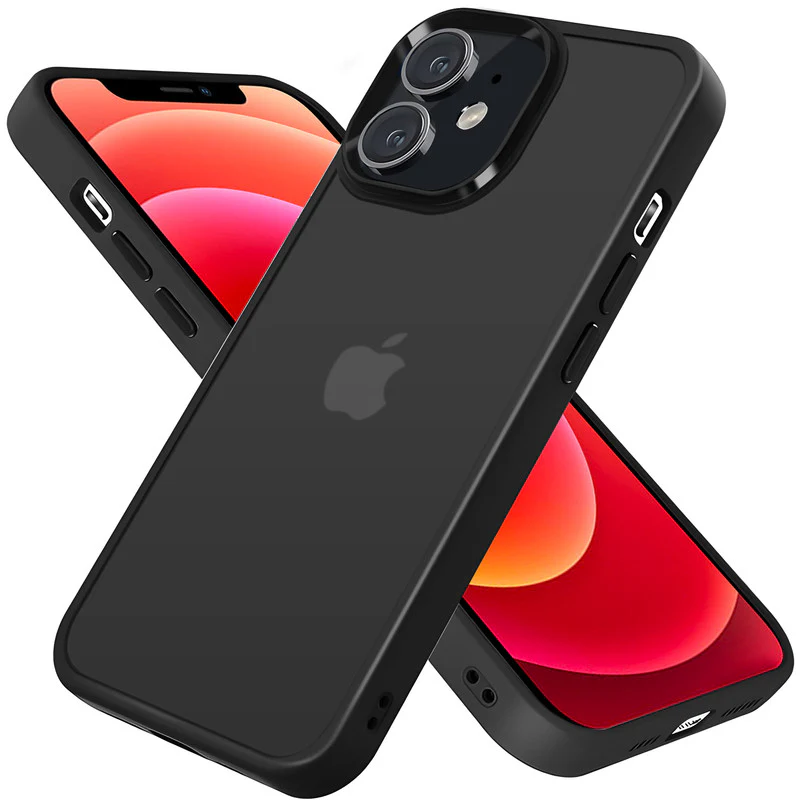 Translucent Matte with Shiny Camera Ring Back Cover for Apple iPhone 12 - Image 3