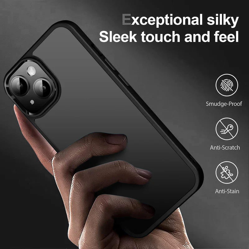 Translucent Matte with Shiny Camera Ring Back Cover for Apple iPhone 13 - Image 4
