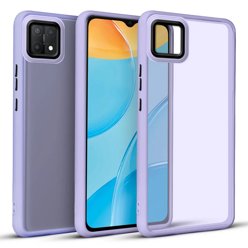Translucent Matte with Shiny Camera Ring Back Cover for Oppo A15 - Image 30