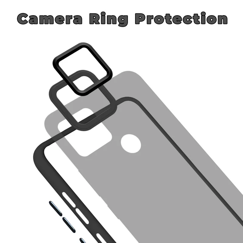 Translucent Matte with Shiny Camera Ring Back Cover for Oppo A15 - Image 4
