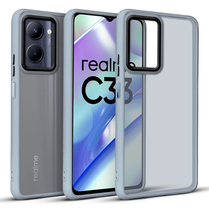 Translucent Matte with Shiny Camera Ring Back Cover for Realme C33 - Image 15