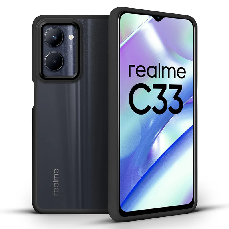 Translucent Matte with Shiny Camera Ring Back Cover for Realme C33 - Image 4