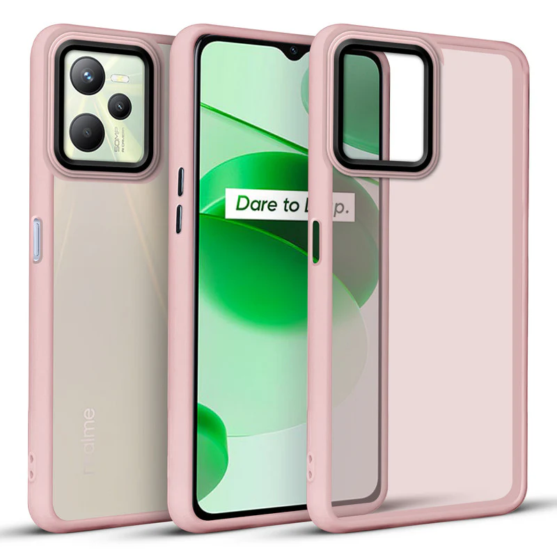 Translucent Matte with Shiny Camera Ring Back Cover for Realme C35 - Image 36