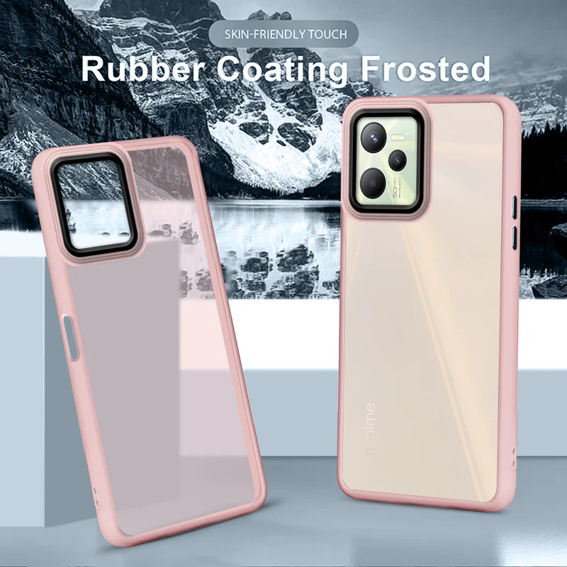 Translucent Matte with Shiny Camera Ring Back Cover for Realme C35 - Image 40
