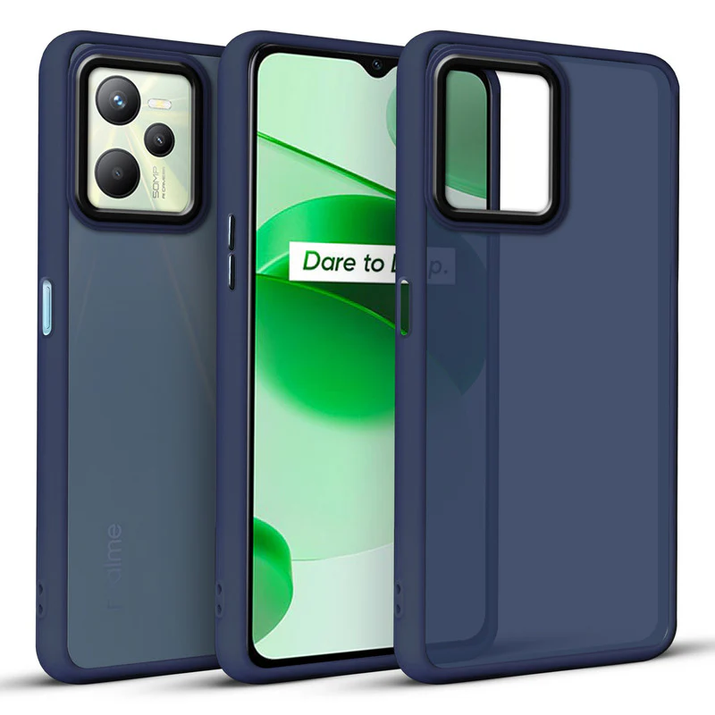 Translucent Matte with Shiny Camera Ring Back Cover for Realme C35 - Image 8