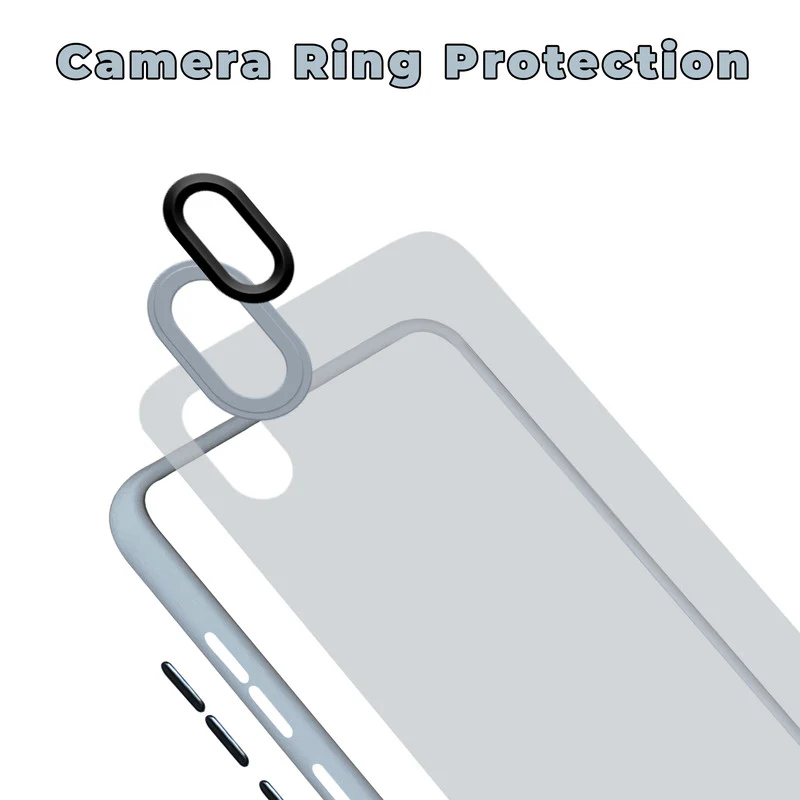 Translucent Matte with Shiny Camera Ring Back Cover for Redmi 7A - Image 17