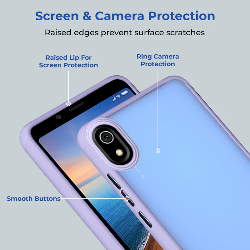 Translucent Matte with Shiny Camera Ring Back Cover for Redmi 7A - Image 30