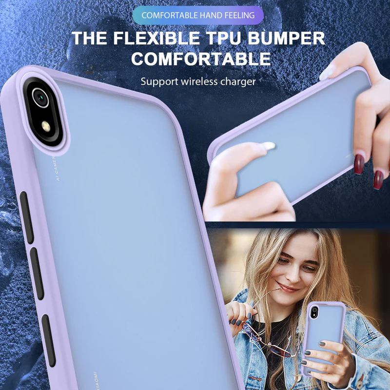 Translucent Matte with Shiny Camera Ring Back Cover for Redmi 7A - Image 35