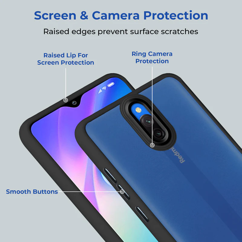 Translucent Matte with Shiny Camera Ring Back Cover for Redmi 8A Dual - Image 2