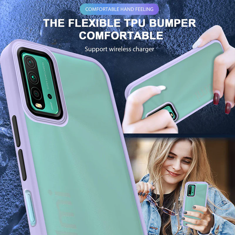 Translucent Matte with Shiny Camera Ring Back Cover for Redmi 9 Power - Image 21