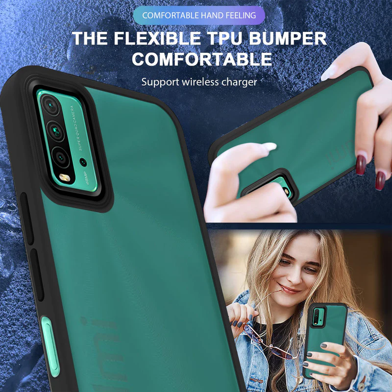 Translucent Matte with Shiny Camera Ring Back Cover for Redmi 9 Power - Image 7