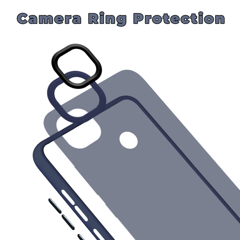Translucent Matte with Shiny Camera Ring Back Cover for Redmi 9C - Image 3