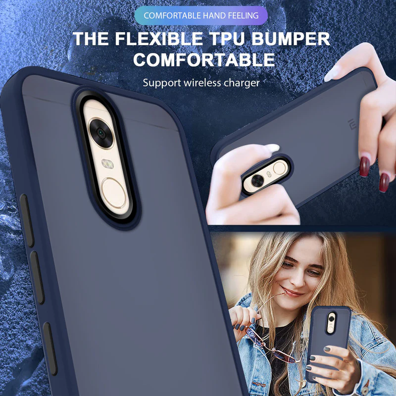 Translucent Matte with Shiny Camera Ring Back Cover for Redmi Note 5 - Image 14