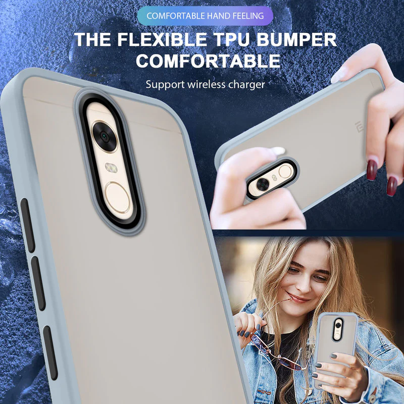 Translucent Matte with Shiny Camera Ring Back Cover for Redmi Note 5 - Image 21