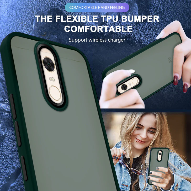 Translucent Matte with Shiny Camera Ring Back Cover for Redmi Note 5 - Image 28