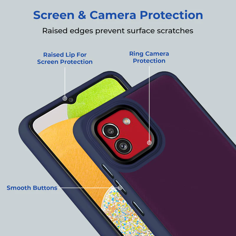 Translucent Matte with Shiny Camera Ring Back Cover for Samsung A03 - Image 16