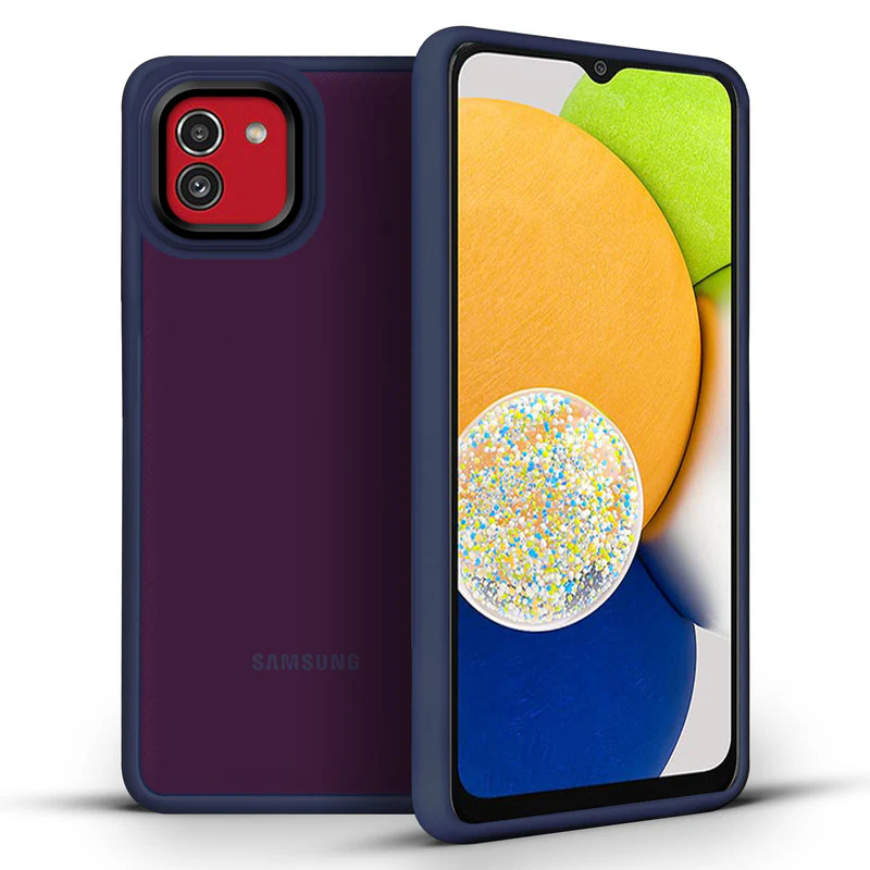 Translucent Matte with Shiny Camera Ring Back Cover for Samsung A03 - Image 18