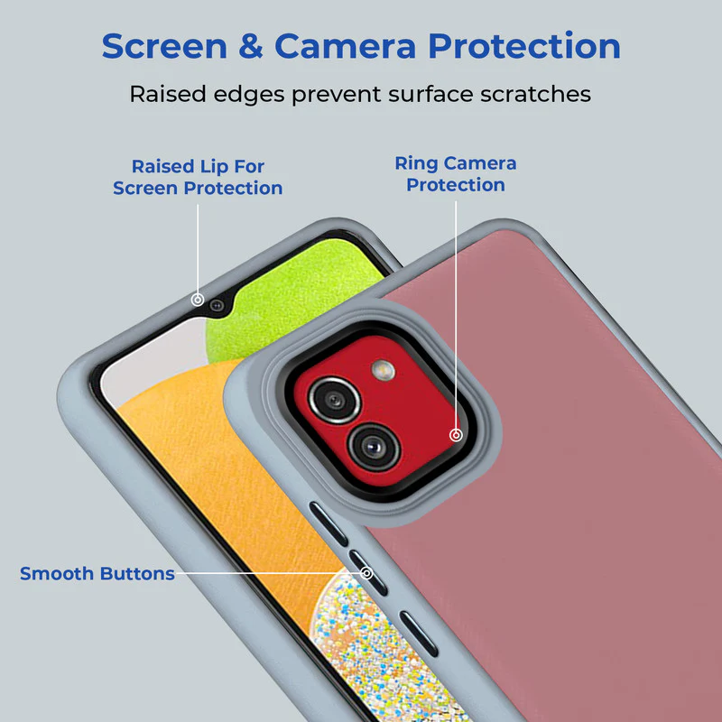 Translucent Matte with Shiny Camera Ring Back Cover for Samsung A03 - Image 9