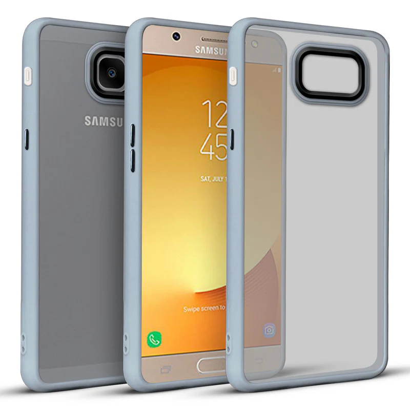 Translucent Matte with Shiny Camera Ring Back Cover for Samsung J7 Max - Image 15