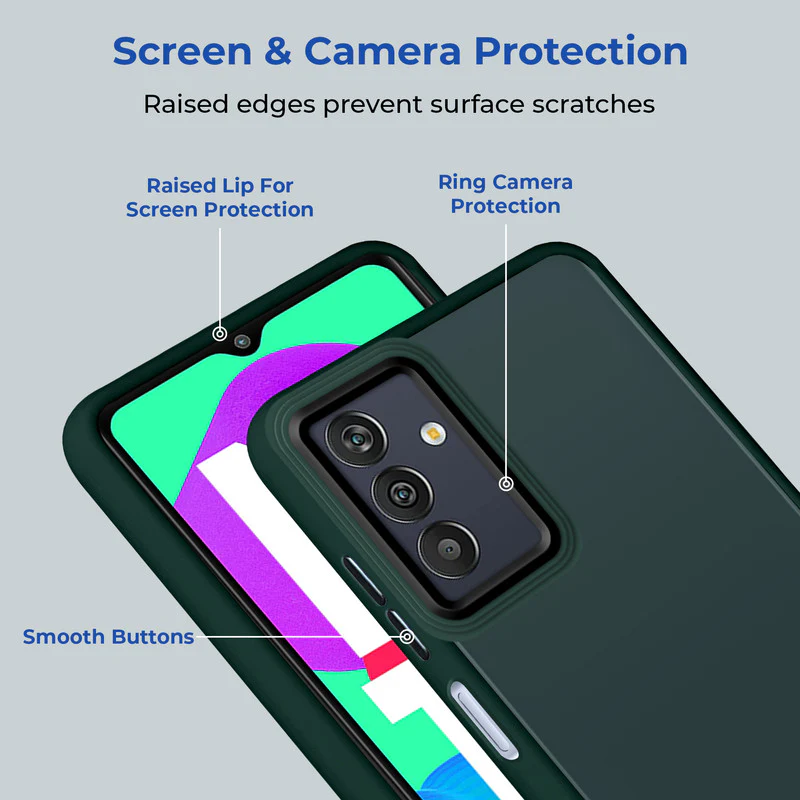 Translucent Matte with Shiny Camera Ring Back Cover for Samsung M13 4G - Image 23