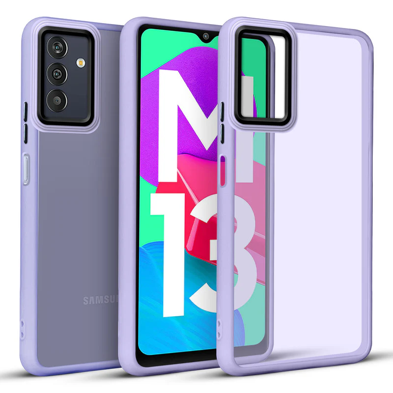 Translucent Matte with Shiny Camera Ring Back Cover for Samsung M13 4G - Image 29