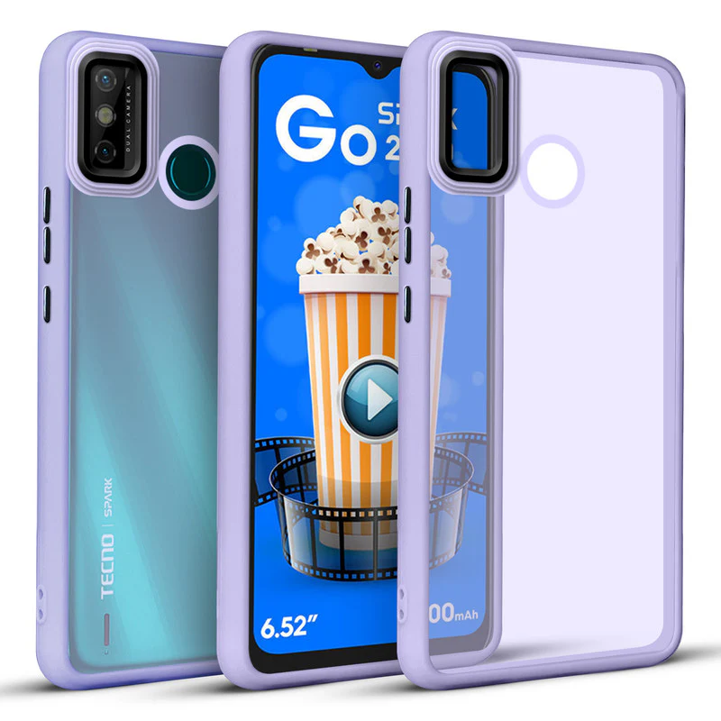 Translucent Matte with Shiny Camera Ring Back Cover for Tecno Spark Go 2020 - Image 28