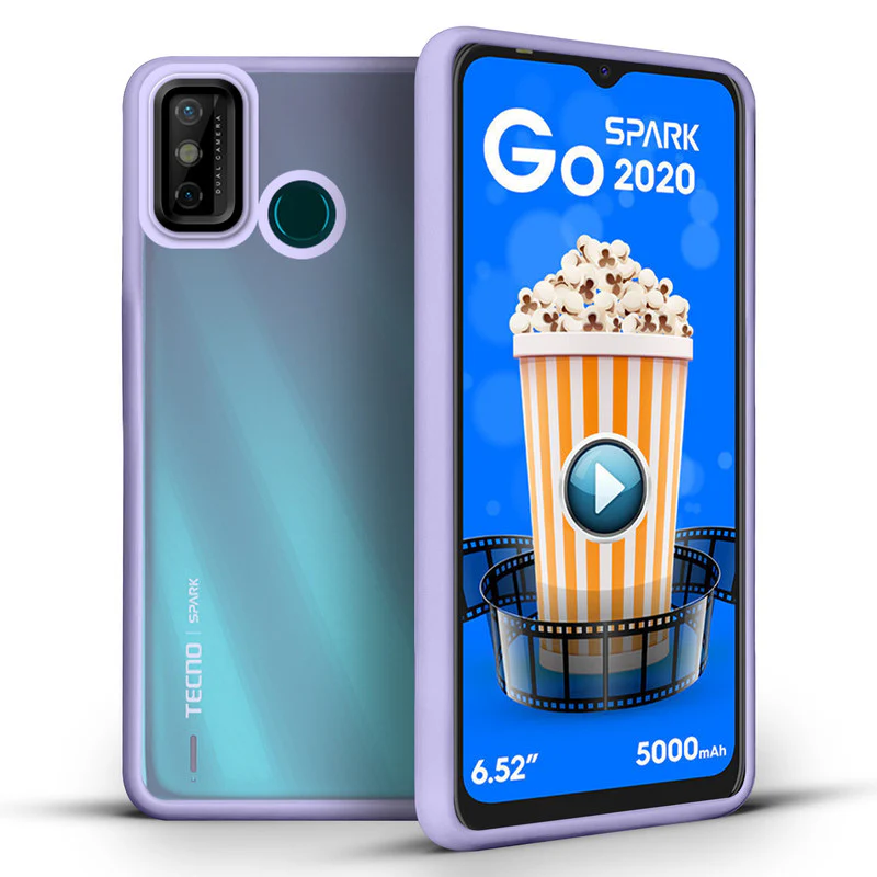 Translucent Matte with Shiny Camera Ring Back Cover for Tecno Spark Go 2020 - Image 31