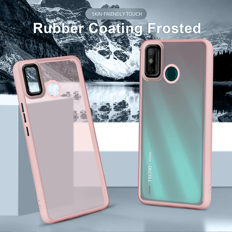 Translucent Matte with Shiny Camera Ring Back Cover for Tecno Spark Go 2020 - Image 39