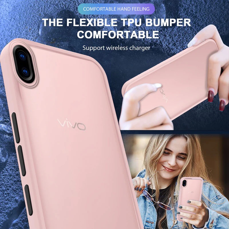 Translucent Matte with Shiny Camera Ring Back Cover for Vivo V11 Pro - Image 42