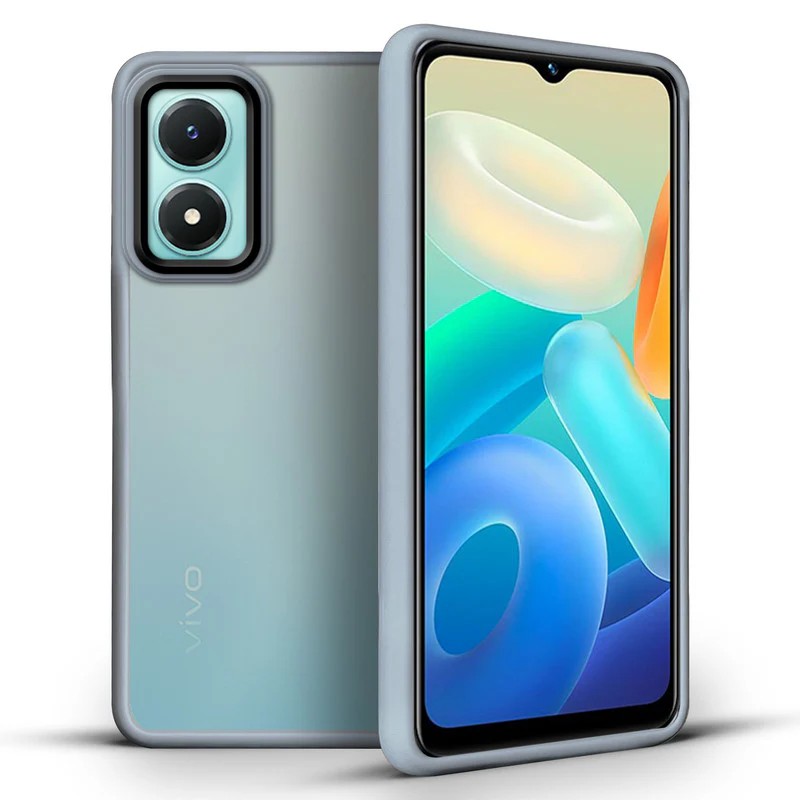 Translucent Matte with Shiny Camera Ring Back Cover for Vivo Y02s - Image 12