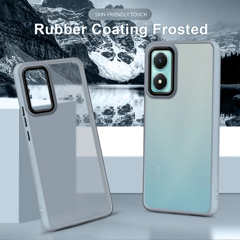 Translucent Matte with Shiny Camera Ring Back Cover for Vivo Y02s - Image 13
