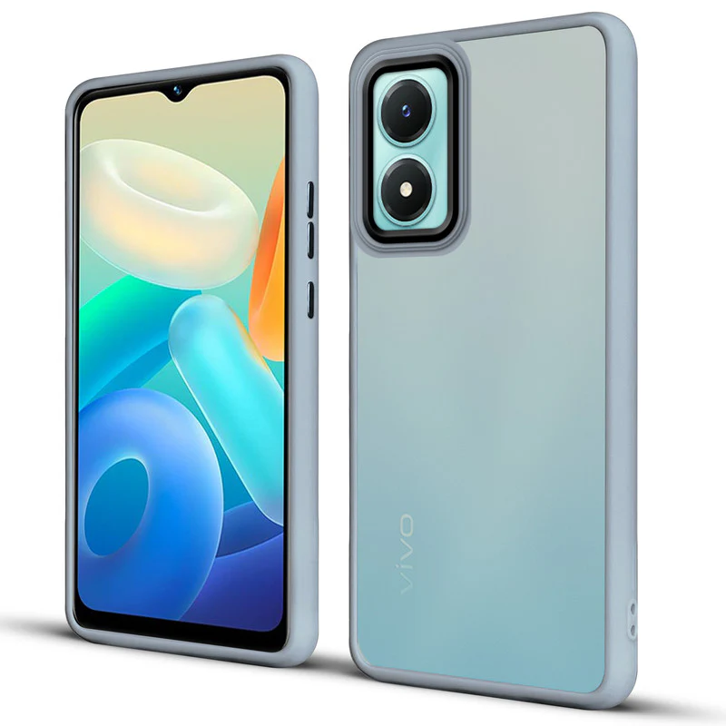 Translucent Matte with Shiny Camera Ring Back Cover for Vivo Y02s - Image 14