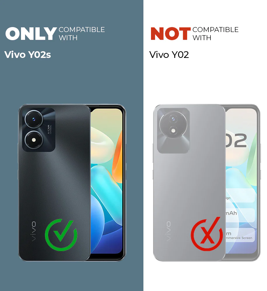 Translucent Matte with Shiny Camera Ring Back Cover for Vivo Y02s - Image 2