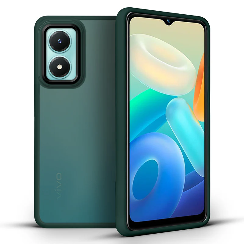 Translucent Matte with Shiny Camera Ring Back Cover for Vivo Y02s - Image 26
