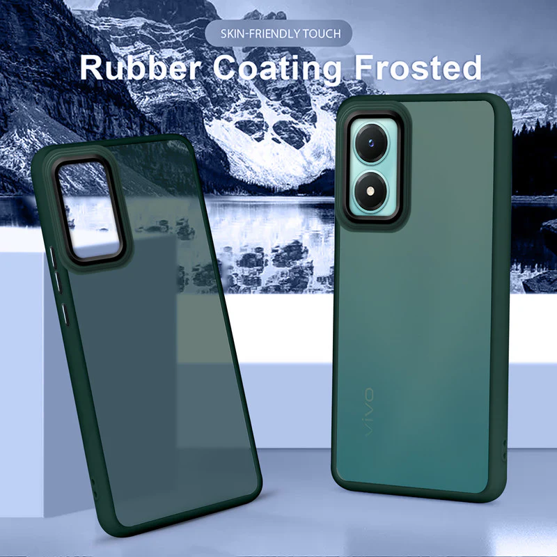 Translucent Matte with Shiny Camera Ring Back Cover for Vivo Y02s - Image 27