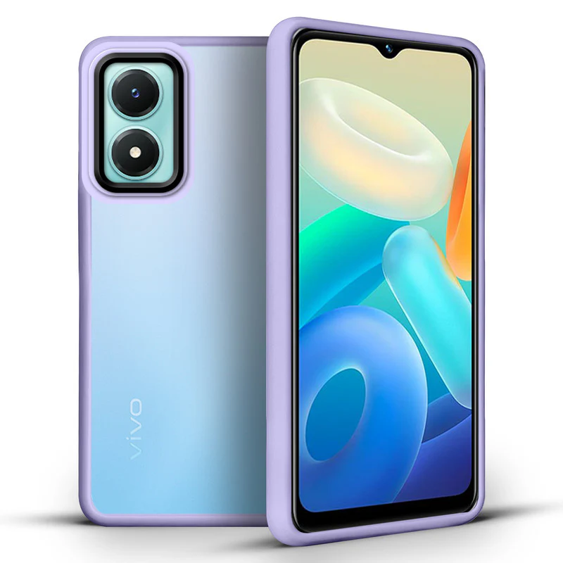 Translucent Matte with Shiny Camera Ring Back Cover for Vivo Y02s - Image 33