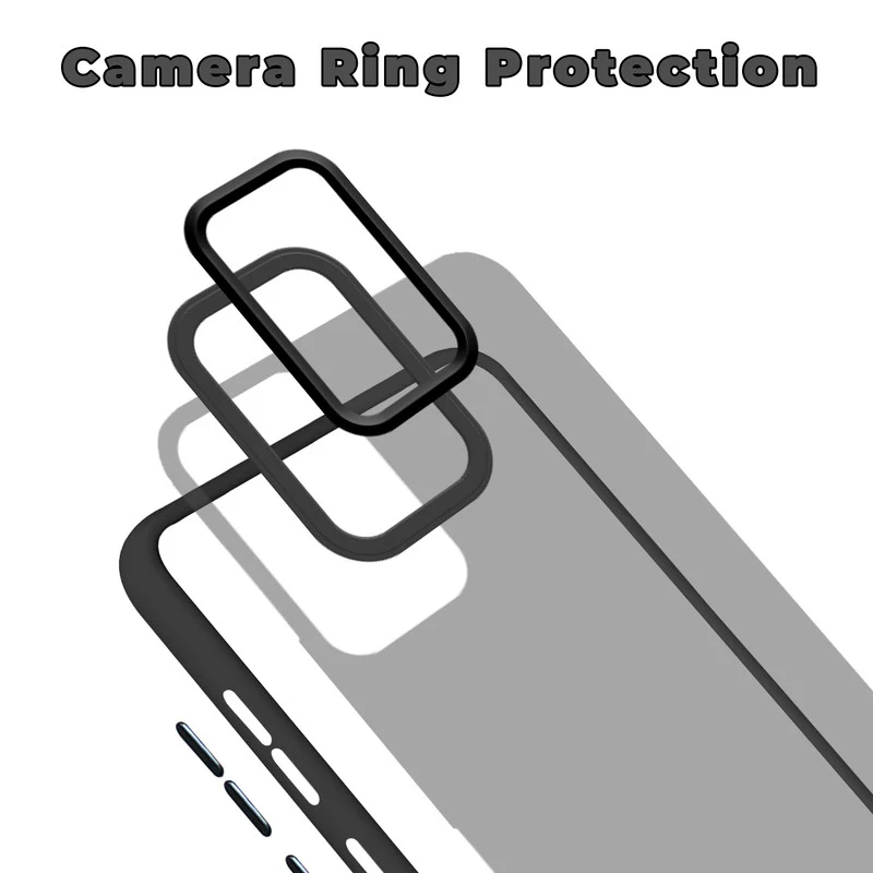 Translucent Matte with Shiny Camera Ring Back Cover for Vivo Y02s - Image 4