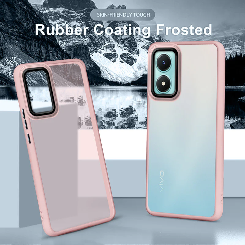 Translucent Matte with Shiny Camera Ring Back Cover for Vivo Y02s - Image 41