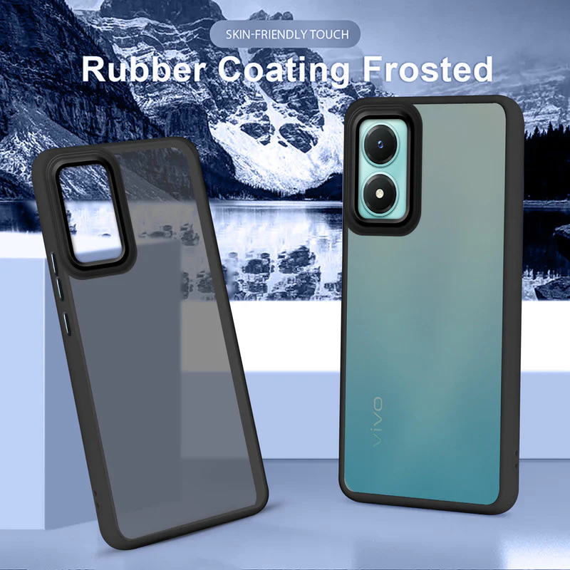 Translucent Matte with Shiny Camera Ring Back Cover for Vivo Y02s - Image 6