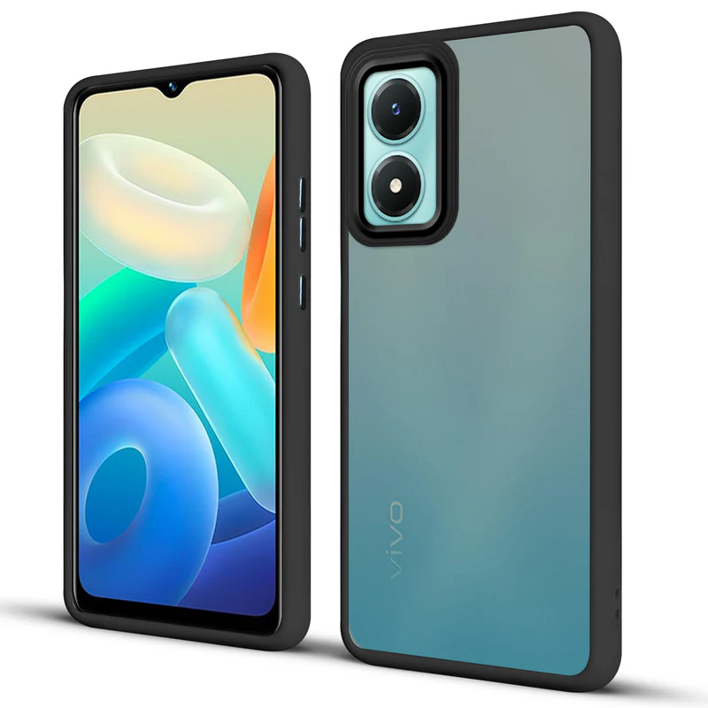 Translucent Matte with Shiny Camera Ring Back Cover for Vivo Y02s - Image 7