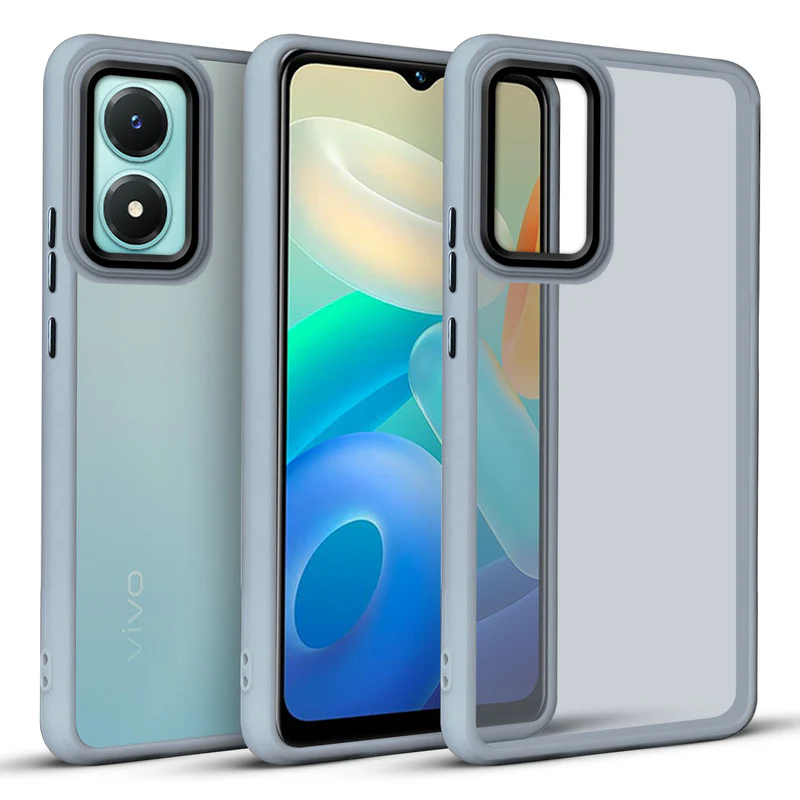 Translucent Matte with Shiny Camera Ring Back Cover for Vivo Y02s - Image 9