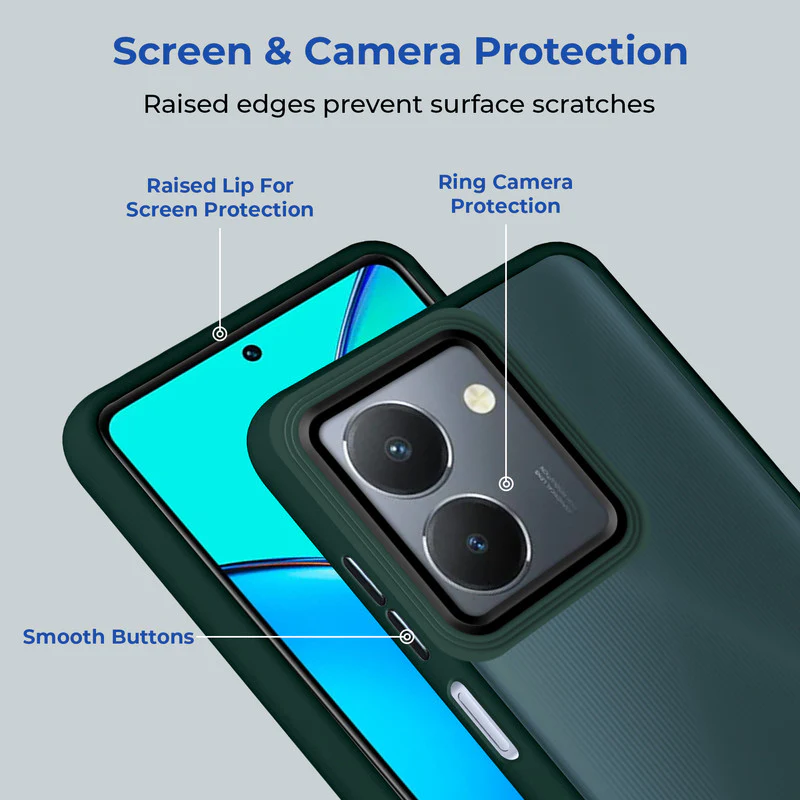 Translucent Matte with Shiny Camera Ring Back Cover for Vivo Y36 4G - Image 19
