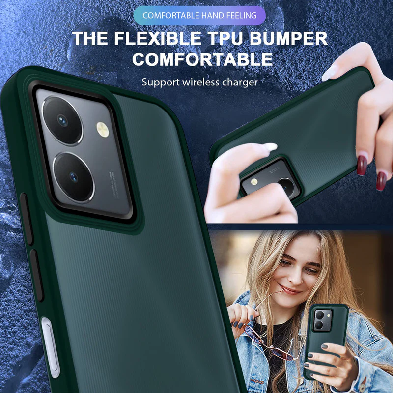 Translucent Matte with Shiny Camera Ring Back Cover for Vivo Y36 4G - Image 24