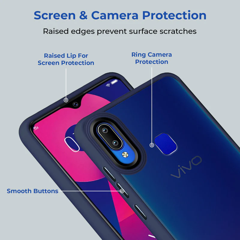 Translucent Matte with Shiny Camera Ring Back Cover for Vivo Y93 - Image 11