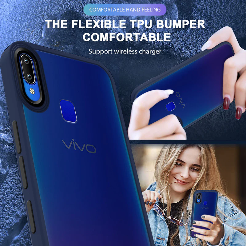 Translucent Matte with Shiny Camera Ring Back Cover for Vivo Y93 - Image 16