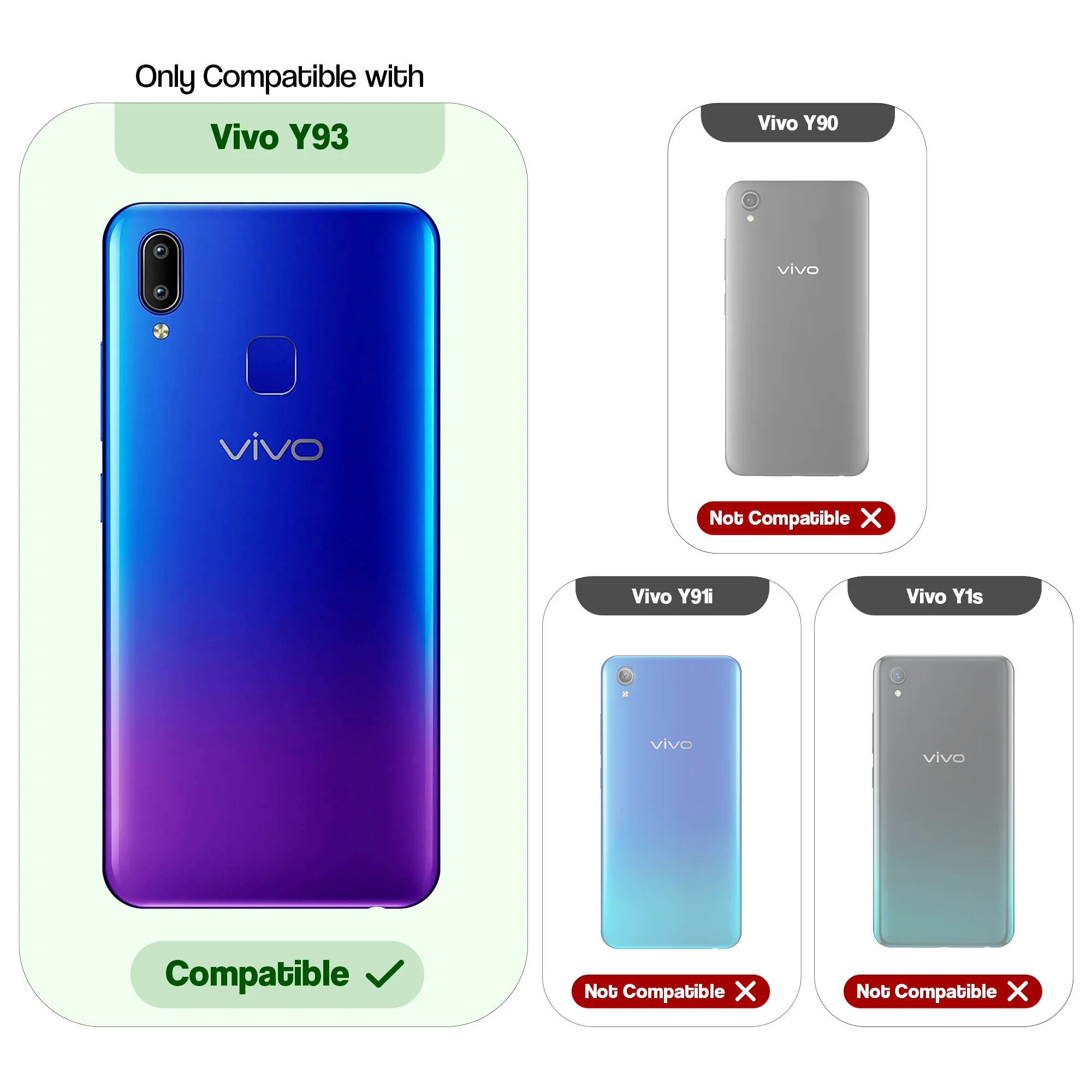 Translucent Matte with Shiny Camera Ring Back Cover for Vivo Y93 - Image 18