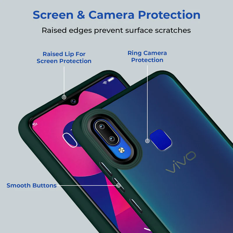 Translucent Matte with Shiny Camera Ring Back Cover for Vivo Y93 - Image 19